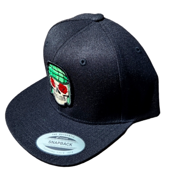 Aztec Skull Embroidered Snapback Baseball Cap | Calaca Mexicana | Mexico Skull | La Muerte